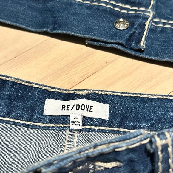 Re/Done Denim Set Skirt Size 26 DenimJacket Size XS NWT - Picture 4 of 8